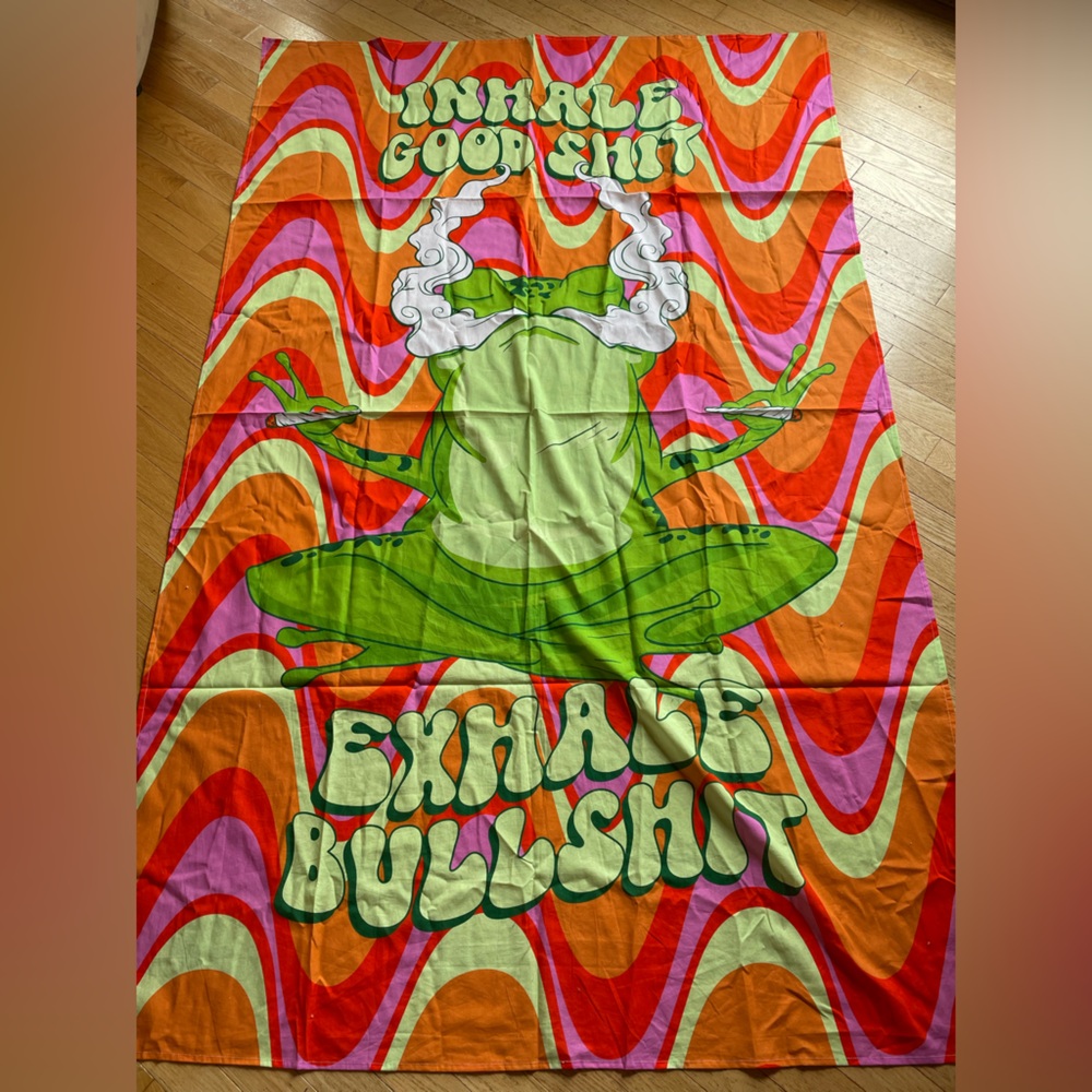 Spencer's Vibrant Green and Orange Tapestry